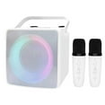 husxh RGB Light Portable Karaoke Speaker Dual Wireless Microphone
