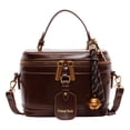 thumbnail image 1 of husxh Retro Leather Bucket Bag for Women Zipper Closure Shoulder Purses (Brown), 1 of 9