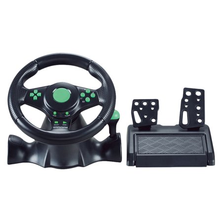 husxh Steering Wheel With Manual Shifter Dual Clutch Launch Control Computer USB Car Steering-Wheel Vibration Controller for Switch/xbox One/360/PS4/PS2/PS3/PC