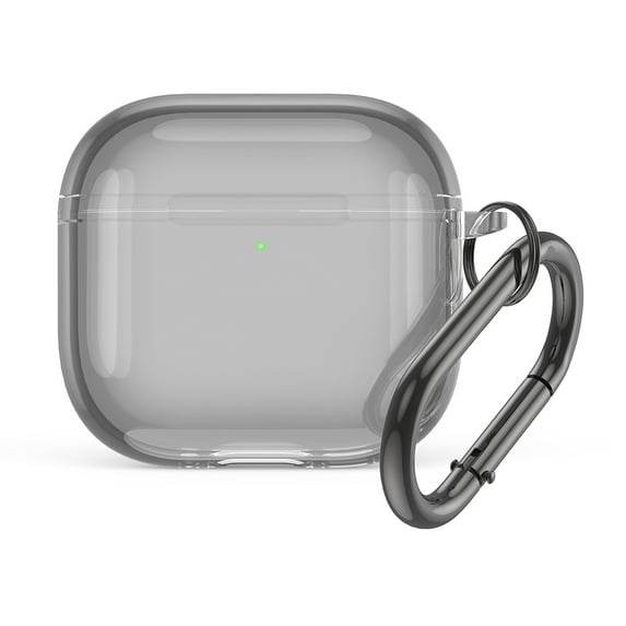 Transparent Protective Case Cover TPU Shockproof Soft Skin Case Cover with Carabiner Wireless Earphone Cover Anti-fall for Apple AirPods 4 2024 Charging Case