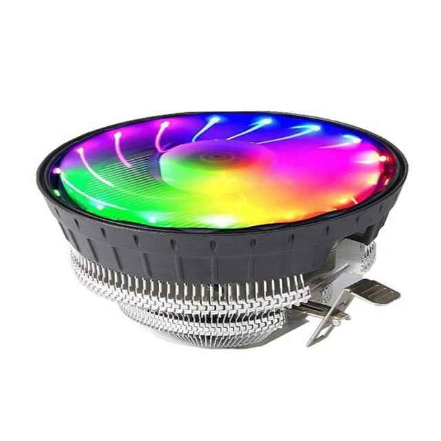 husxh Universal CPU Cooler Fan 3Pin 1800RPM RGB Light Silent Radiator