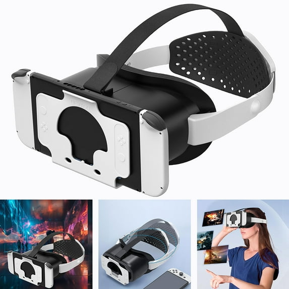 husxh VR Headset Virtual Reality Headset with Adjustable Pupil Distance Headband Eyeglasses for Nintendo Switch OLED