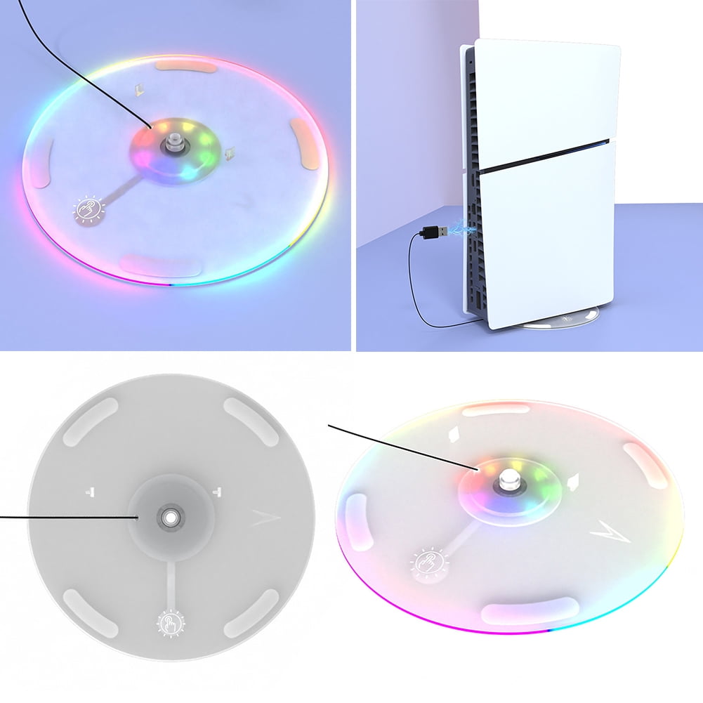 husxh Vertical Stand Game Console Base Bracket with RGB Light Display