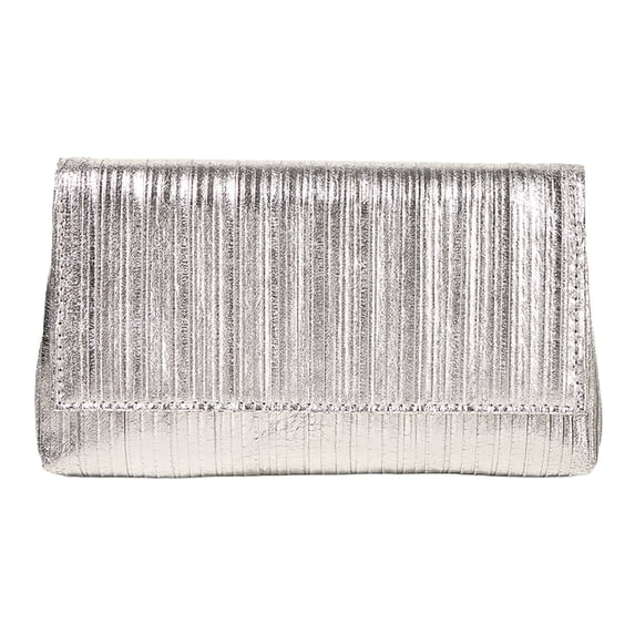 husxh Women Clutch Purse Pleated Metallic Pu Envelope Handbag Flap Crossbody Purse Shiny Hobo Bag Wedding Party Bridal Purse