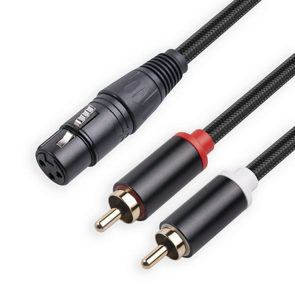 husxh XLR To Dual RCA Y Splitter Cable Anti-interference Stereo Audio Cable Accessories for Mixer Power Amplifier Mic