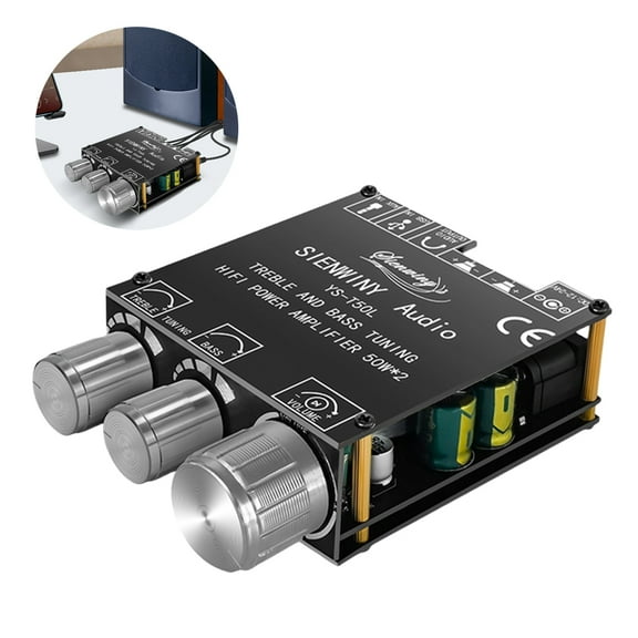 YS-T50L Bluetooth-Compatible Amp APP Control Bluetooth-Compatible 5.1 Stereo Wireless Amplifier 3.5mm AUX Passive Speakers Channel 5.1 50W*2 Home Sound Systems Supporting