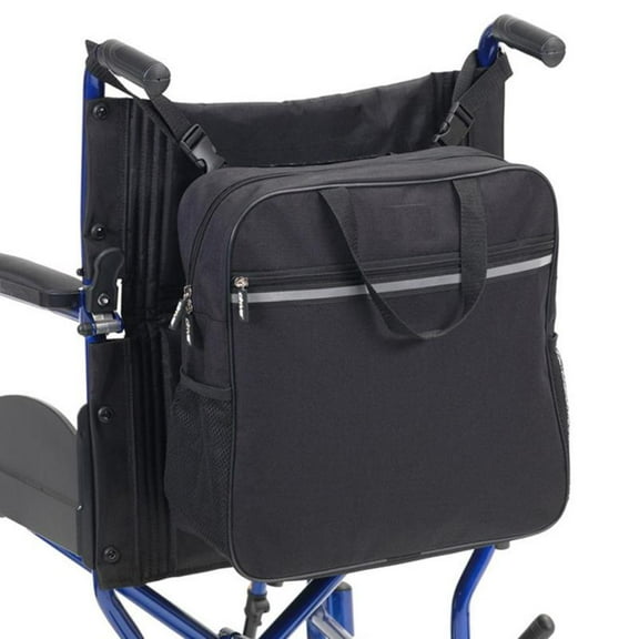 hwoehyo Straps & Handle Fabric Wheelchair Bag, Black