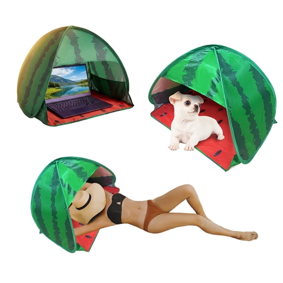 hwoehyo Watermelon Pop-up UV Sun Shelter, Compact Collapsible Multi-use Canopy, Laptop Anti-Glare Shield, Cover for Reclining Device Use, Resting Enclosure for Small Pets for Indoor Open-air Use M