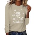 thumbnail image 1 of hxobax Long Sleeve T Shirts for Womens Dandelion Print Tunic Tops Fall Cute Crewneck Pullover Tshirt, 1 of 5