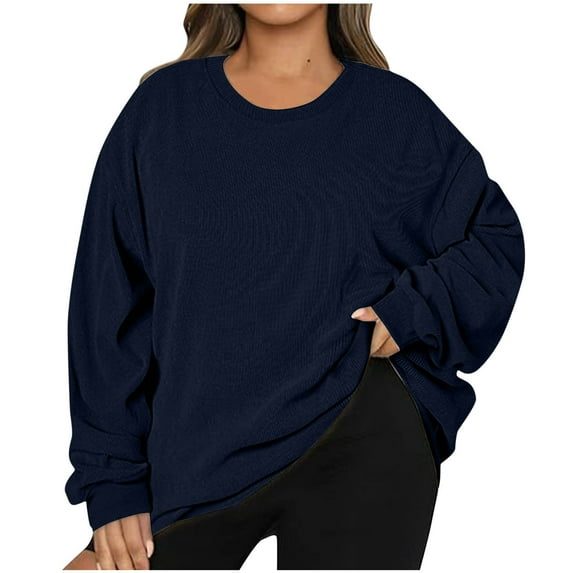 hxobax Oversized Corduroy Pullover Sweatshirts for Women Fall Trendy Long Sleeve Drop Shoulder Shirt
