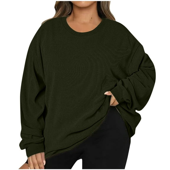 hxobax Oversized Corduroy Pullover Sweatshirts for Women Fall Trendy Long Sleeve Drop Shoulder Shirt