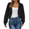 thumbnail image 1 of hxobax Oversized Jacket Sweatshirts for Womens Preppy Clothes Open Front Long Sleeve Crop Cardigans, 1 of 5