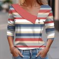 thumbnail image 1 of hxobax Striped Long Sleeve Shirts Womens Fall Fashion Tops Collar Button Blouse Cute Tunic Tee Shirt, 1 of 5