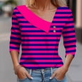 thumbnail image 1 of hxobax Striped Long Sleeve Shirts Womens Fall Fashion Tops Collar Button Blouse Cute Tunic Tee Shirt, 1 of 5