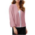 thumbnail image 1 of hxobax Women 3/4 Sleeve Cropped Cardigans Sweaters Jackets Open Front Short Shrugs Ice Silk Soft Top, 1 of 5