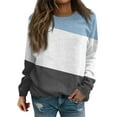 thumbnail image 1 of hxobax Women Colorblock Pullover Sweatshirts Fashion Fall Long Sleeve Crewneck Tunic Sweatshirt Tops, 1 of 5