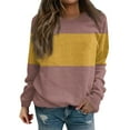 thumbnail image 1 of hxobax Women Colorblock Pullover Sweatshirts Fashion Fall Long Sleeve Crewneck Tunic Sweatshirt Tops, 1 of 5