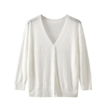 hxobax Women Oversized Knit Sweater Jacket Button V Neck Long Sleeve Open Front Sweater Cardigan Top