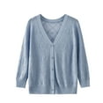 thumbnail image 1 of hxobax Women Oversized Knit Sweater Jacket Button V Neck Long Sleeve Open Front Sweater Cardigan Top, 1 of 4