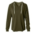 thumbnail image 1 of hxobax Women Oversized Sweatshirts String Hooded Pullover Fleece Raglan Shirt Long Sleeve Sweatshirt, 1 of 5