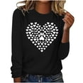 thumbnail image 1 of hxobax Women's Heart Basic Tee Funny Dog Paw Tshirt Casual Crewneck Long Sleeve Tunic Tops Pullover, 1 of 5