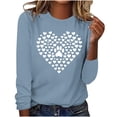 thumbnail image 1 of hxobax Women's Heart Basic Tee Funny Dog Paw Tshirt Casual Crewneck Long Sleeve Tunic Tops Pullover, 1 of 5