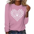 thumbnail image 1 of hxobax Women's Heart Basic Tee Funny Dog Paw Tshirt Casual Crewneck Long Sleeve Tunic Tops Pullover, 1 of 5