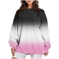 thumbnail image 1 of hxobax Womens Casual Crewneck Sweatshirts Long Sleeve Oversized Trendy Colorblock Pullover Tunic Top, 1 of 5