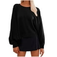 thumbnail image 1 of hxobax Womens Fall Oversized Sweatshirts Teen Girls Drop Shoulder Lantern Sleeve Crop Pullover Tops, 1 of 8