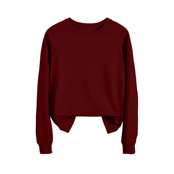 hxobax Womens Fall Sweatshirt Classic Basic Solid Sweatshirts Long Sleeve Crewneck Pullover Tops