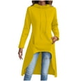 thumbnail image 1 of hxobax Womens Fall Tunics Hooded Sweatshirt Fashion Long Sleeve Drawstring Irregular Flowy Hoodies, 1 of 8