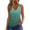 thumbnail image 1 of hxobax Womens Gradient Eyelet Tank Tops Sexy Summer Camisoles V Neck Sleeveless Basic Tee Cami Shirt, 1 of 5