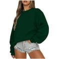 thumbnail image 1 of hxobax Womens Oversized Texture Sweatshirts Trendy Crewneck Balloon Sleeve Pullover Hoodies Sweaters, 1 of 5