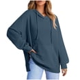 thumbnail image 1 of hxobax Womens Oversized Waffle Hoodies Sweatshirts Fall Trendy Drop Shoulder Long Sleeve Hooded Tops, 1 of 4