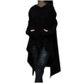 thumbnail image 1 of hxobax Womens Vintage Hoodies Sweatshirt Oversized Irregular Long Sleeve Pullover Drawstring Hooded, 1 of 5