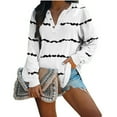 hxroolrp shirts for womens casual long sleeve v neck button striped