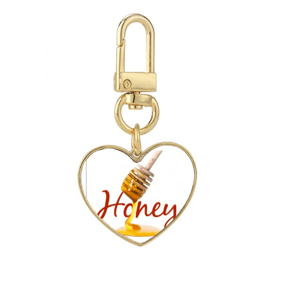 hy sweet food art deco fashion Gold Heart Keychain Metal Keyring Holder