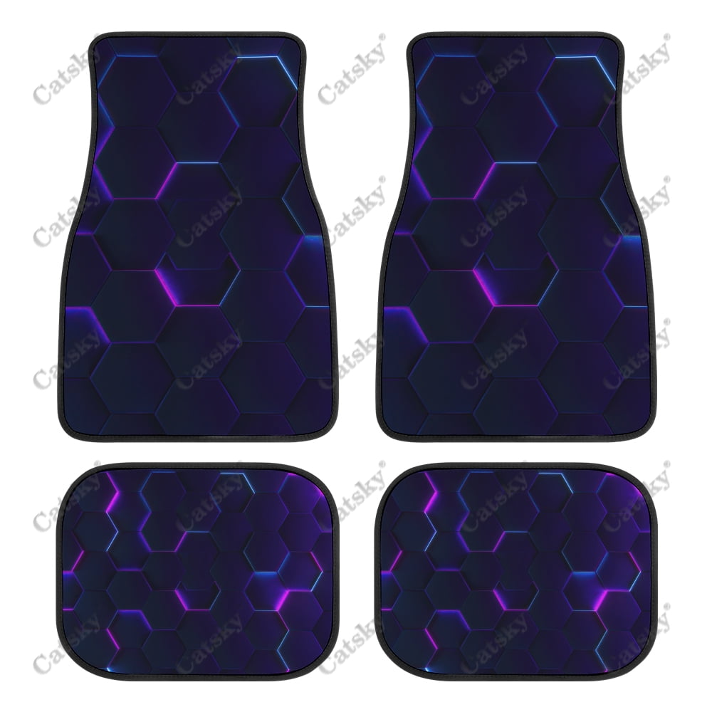 hexagon Car Floor Mats Interior Accessories Rubber Printing