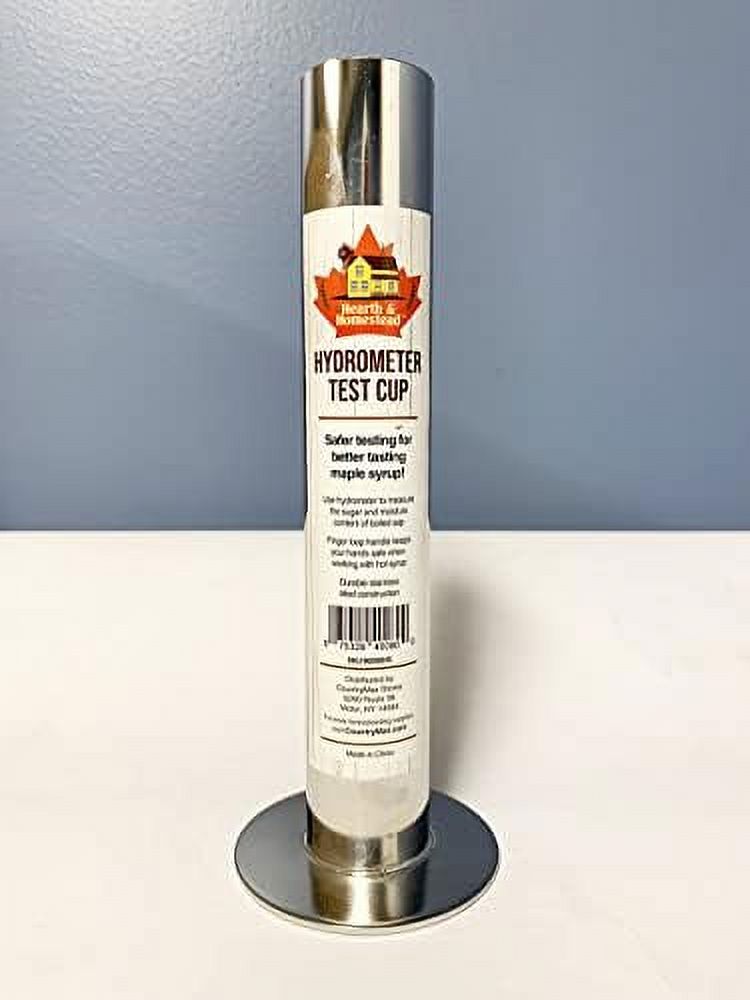 hydrometer test cup for measuring sugar and moisture content, maple