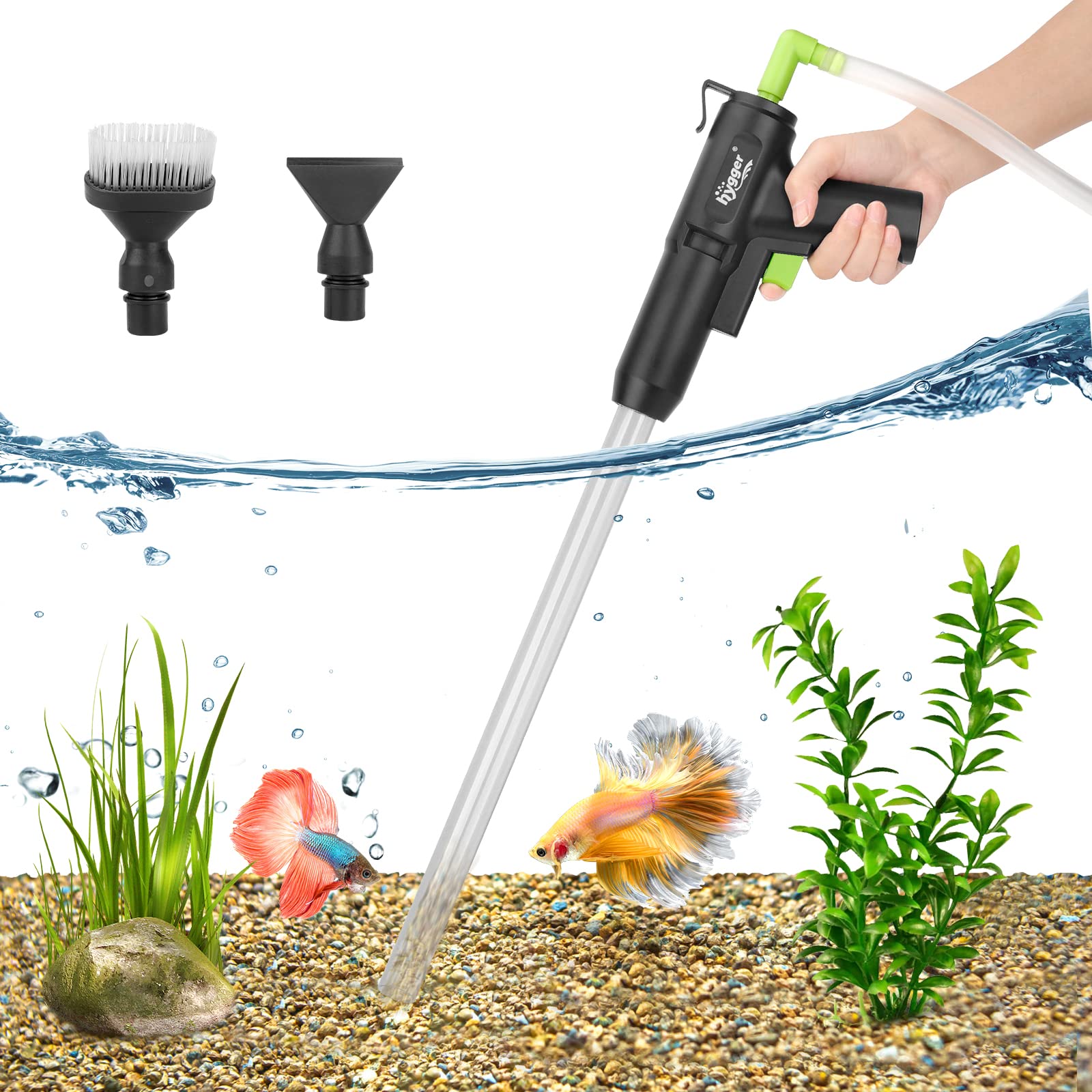 hygger Upgrade Aquarium Gravel Cleaner, Latest Fish Tank Siphon Vacuum