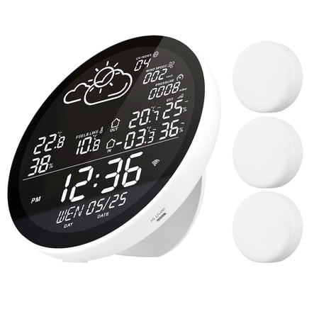 hygrothermograph,Ctemp. Temperature Meter Clock Temp. With Clock Indoor And Color Screen Weather Temperature Meter Color And Temperature Weather Clock Temp. Cindoor With 3