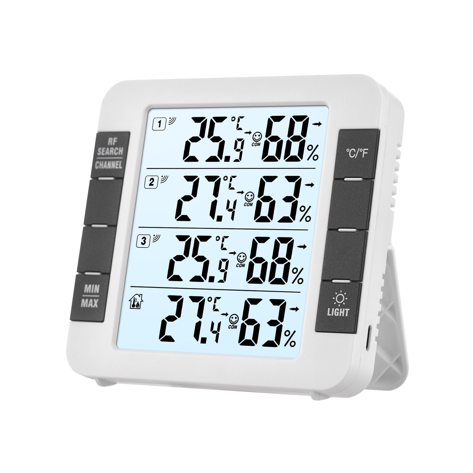 hygrothermograph,Indoor Remote 328ft/ 100m Temperature With 3 100m Thermometer Meter 3 Channel With Remote 328ft/ Thermometer With Real-time And Temperature Eryue Mewmewcat