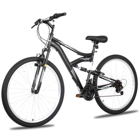 Hykolity 27.5 inch Mountain Bike MTB Outdoor Bicycle Cycling 18 Speed Trail Sport Off-Road Bikes Full Suspension for Adult Men Unisex Black
