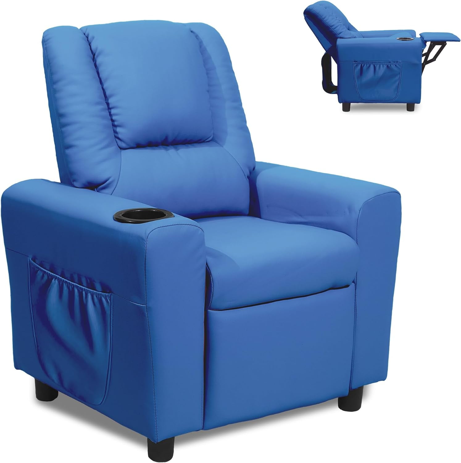 hzlagm Kids Recliner Chair with Cup Holder＆Side Pocket,Toddler Recliner
