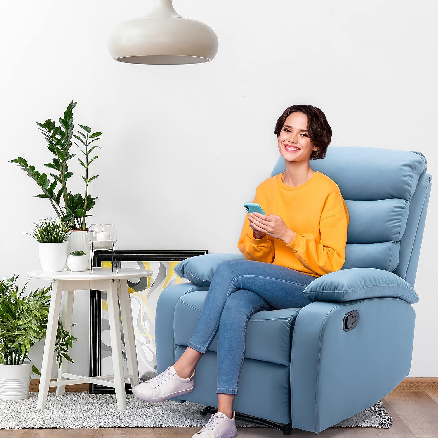 hzlagm Manual Recliner Chairs for Adults with Safety Reclining Easy to