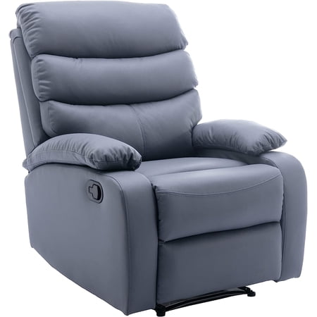 hzlagm Manual Recliner Chairs for Adults with Safety Reclining Easy to Operate Footrest & Headrest Mechanism for Bedroom, Living Room, RV - Dark Gray