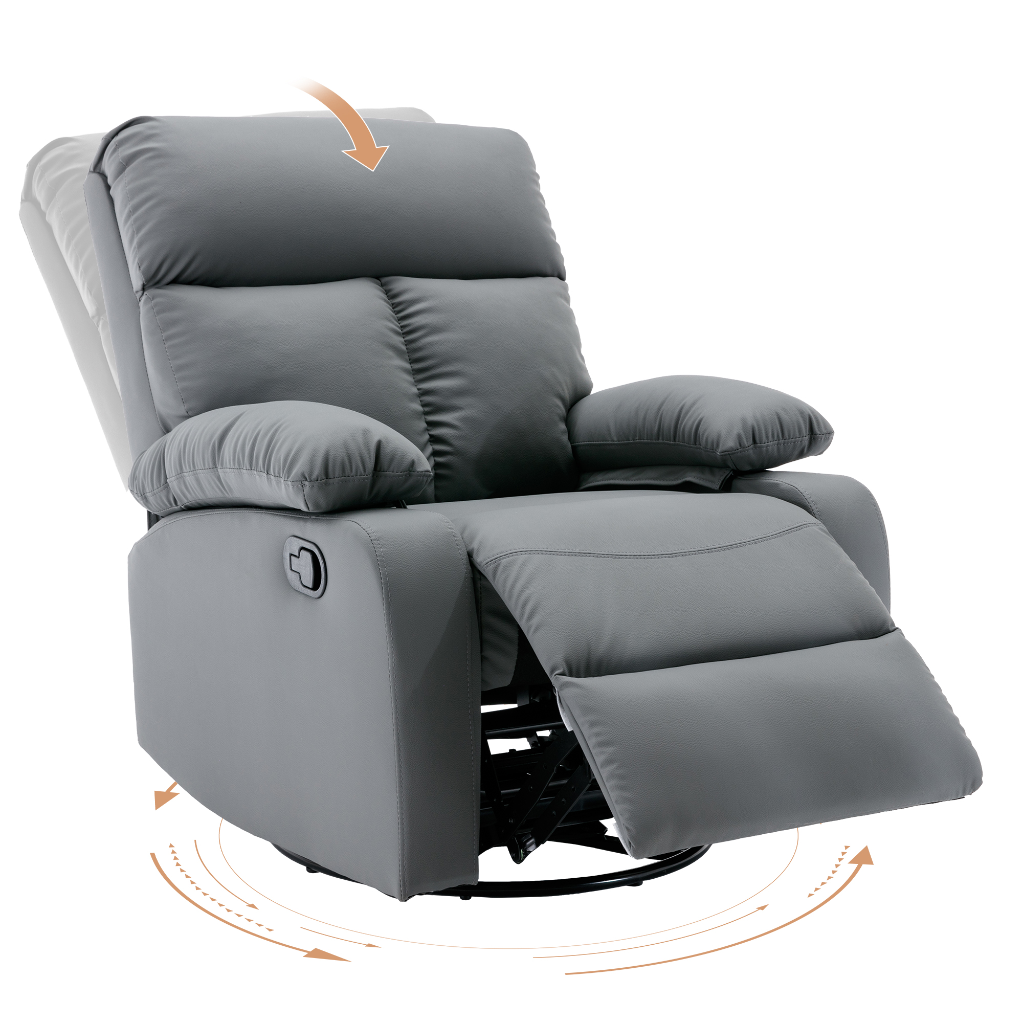 hzlagm Glider Recliner Nursery Chair with Manual Adjustable Footrest