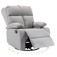 thumbnail image 1 of hzlagm Swivel Recliner Chair with Manual Adjustable Footrest for Small Spaces Living Room Bedroom RV - Light Gray, 1 of 6
