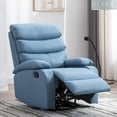 thumbnail image 1 of hzlagm Swivel Rocker Recliner Chair with Adjustable Backrest＆Footrest Breathable Fabric Rocking Chair for Home Theater, Living Room - Blue, 1 of 7