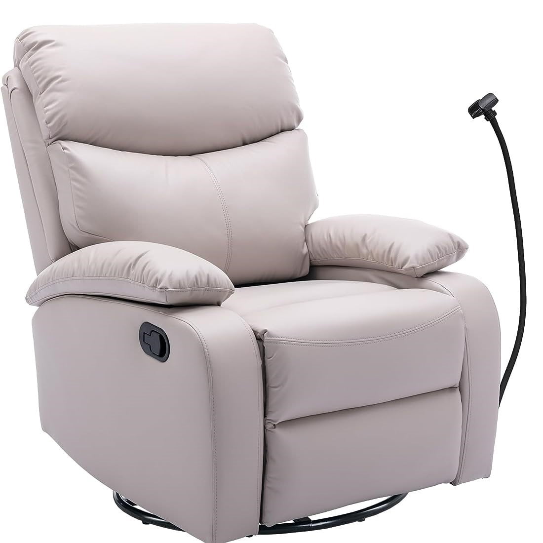 hzlagm Swivel Rocking Recliner Chair with New Technology Fabric Easy to